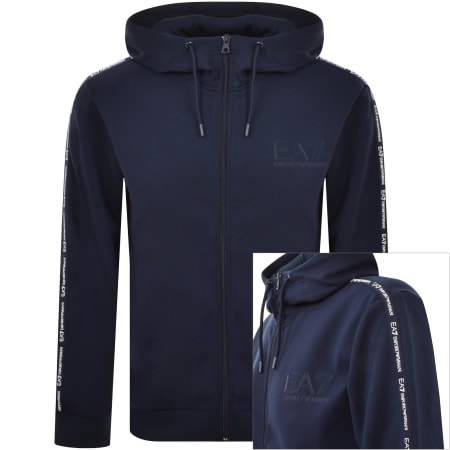 EA7 Emporio Armani Logo Hoodie Navy Mainline Menswear